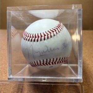 Maury Wills (LA Dodgers) signed baseball in Display Case